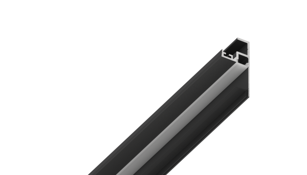 Плинтус теневой KRAAB  Gipps  2-слойный, с рассеивателем и  уголком 11,3х7мм чёрный 