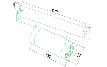Светильник спот  29156 Track 25 с механическим CCT-переключателем, Lumfer